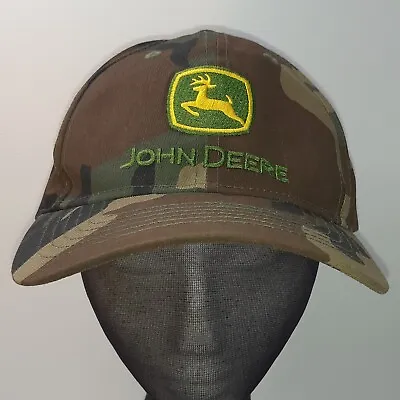 John Deere Camo Trucker   Peak Cap Hat Adjustable OSFA  • $39.95