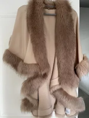 £30 • Buy Ladies Designer Pink Nude Faux Fur Cape Poncho Wrap By Coast One Size