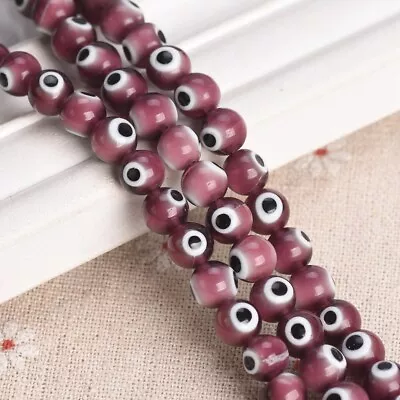 Round 6mm 8mm 10mm Evil Eye Millefiori Glass Beads For Jewelry Making • £3.54