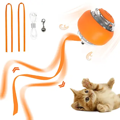 Pet Cat ToysAutomatic Silicone Tail Teaser Toy With BellElectronic Interactive • $17.99