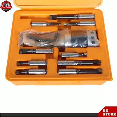 9Pack 1/2  Carbide Boring Bar Set 2  Boring Head R8 Shank For Bridgeport Milling • $58.90