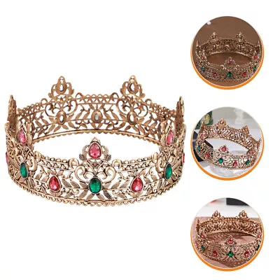 Vintage King Crown Men Crown King Cosplay Performance Costume Accessory • $16.79