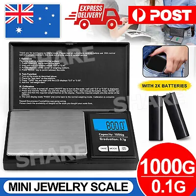 Mini Pocket Electronic Digital Weighing Scales Gold Jewelry 0.1G To 1000 Grams • $9.85