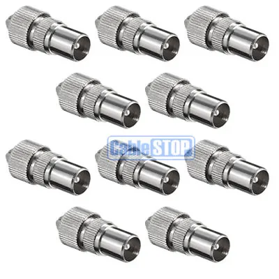 10 X MALE COAX PLUG TV AERIAL CONNECTOR COAXIAL ADAPTER • £4.65