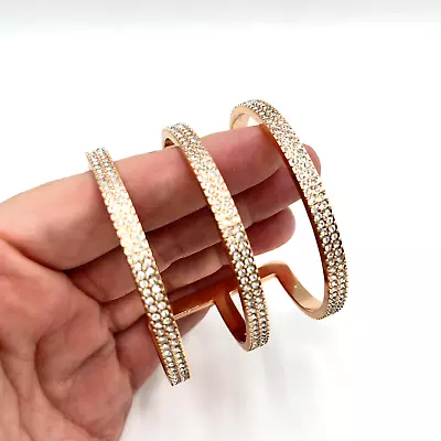 Vince Camuto Rose Gold Copper Tone Rhinstone Cuff Bracelet • $23.50