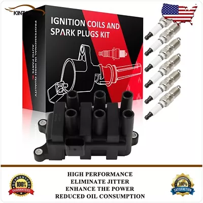 Ignition Coil & Iridium Spark Plugs For Ford F150 Truck 2001-2003 2005-2008 4.2L • $43.99