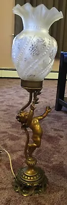 $119 • Buy Classic Vintage Cherub Lamp Dav Art NY 23 Inches Height Brass Working Condition