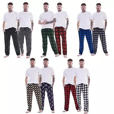 Mens Keanu 2 Pack Soft Warm Polar Fleece Lounge Pants Pyjama PJ Bottoms Pockets  • £16.99