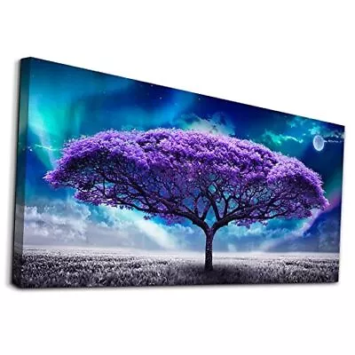 Canvas Wall Art For Living Room Large Size 20x40inches Purple Tree Painting • $72.85