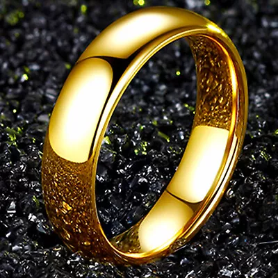 24k Gold Gf Mens Ladies Solid Wedding Band Anniversary Engagement Eternity Ring • $5.87