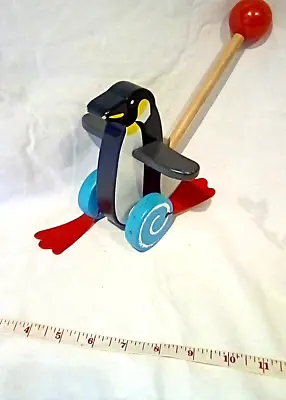 £4.50 • Buy Toddler's Wooden Pull/push Along Penguin With Flappy Feet!