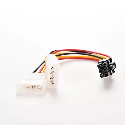  IDE Molex To 6Pin PCI Express PCI-E Video Card Power Adapter Cable   • $5.99