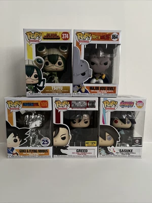 $28 • Buy Funko Pop Anime Lot Of 5 Majin Buu Goku Sasuke + More