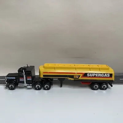 Matchbox Convoy CY7 Peterbilt Truck W/Petrol Tanker Trailer Supergas - NRMT 1:80 • $24.95