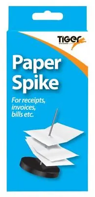 1x Tiger Stationery Paper Spike Receipt Invoice Bill Memo Desk Work Office Tidy • £3.99