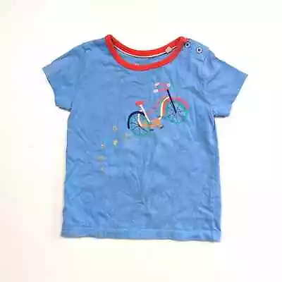 Mini Boden Shirt Girls Size 2-3y Blue Bike Graphic Short Sleeve • $20