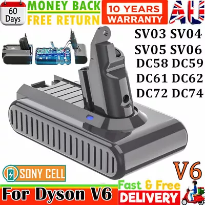 For Dyson V6 Battery V6 Animal V6 Absolute Fluffy SV03 SV04 SV05 SV06 Sony Cells • $26.99