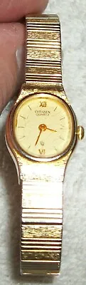 Citizen QQ 3220-S16598 Gold Tone Quartz Analog Ladies Watch New Batt • $9.99