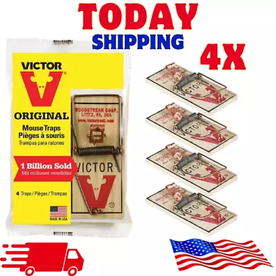 Victor Metal Pedal Mouse Trap Disposable Reusable Mouse Traps 4 PACK. • $9.89