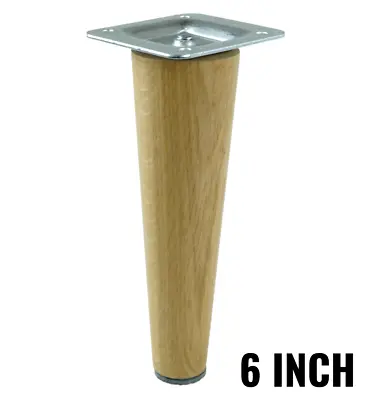 6'' Wooden Furniture Legs Tapered Feet Office Sofa Table Chair Stool Cabinet • £7.50