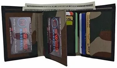 Swiss Marshall Men's RFID Blocking Premium Leather Classic Trifold Wallet (Camo • $14.99