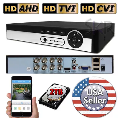 Sikker Standalone 8CH Channel 5MP 1080P BNC Wired DVR System With 2TB Hard Drive • $128.24