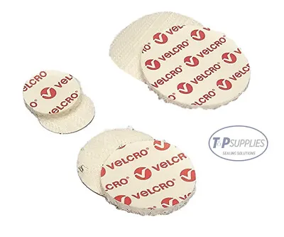 Adhesive Backed Velcro Hook And Loop Disc Discs Pad Pads White X4 Pick Own Size • £3.54