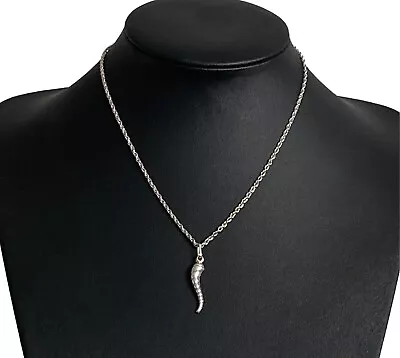 £16 • Buy 925 Sterling Silver Horn Of Plenty Pendant 16  Or 41cm Rope Chain Necklace