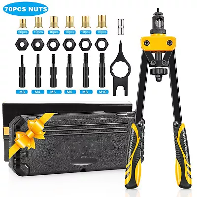 14'' Rivet Gun Kit Rivnut Thread Setting Tool Nut Setter NutSert Metric 70PCS • $42.99