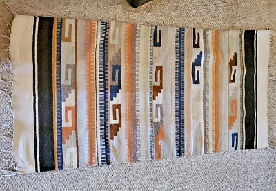 $145 • Buy Vintage Handwoven Wool Zapotec Rug 60  X  