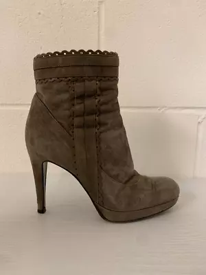 £31.99 • Buy LK Bennett Platform Boots Size 6 Taupe Suede Leather Lined Stiletto Calf Boot 