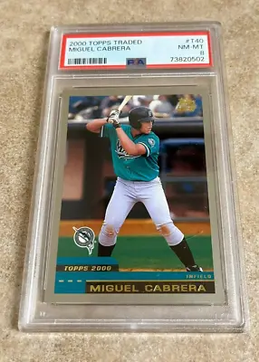 2000 Topps Traded Miguel Cabrera Rookie #t40 Psa 8 Nmmt • $99