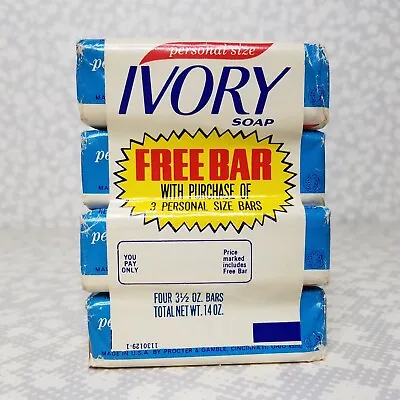 Vintage Ivory Soap Personal Size 3.5oz (4) Bar Beauty Bundle New Old Stock • $14.94