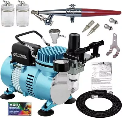 Paasche H Airbrush Set A Master 1/5 Hp Cool Runner II Dual Fan Air Compressor • $196.99