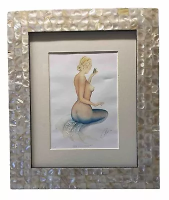 Robert Kline Sea Maiden  With A Butterfly #17 Signed Matted Framed Art Print • $80