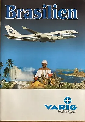 Varig Brazil Airlines B747 Md11 Brochure Route Map • $59.99