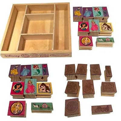 Melissa & Doug Disney Princess Wooden Stamp Set: 9 UNUSED Stamps With Wood Tray • $8.74