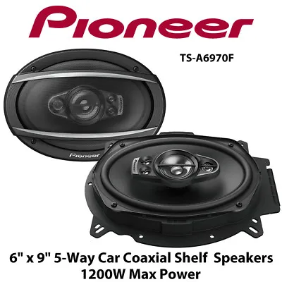 Pioneer TS-A6970F - 6  X 9  Coaxial 5-Way Car Shelf Speakers 1200W Total Power • £74.99