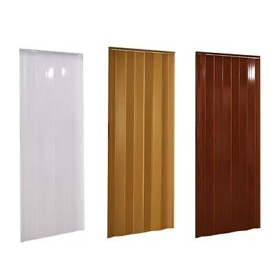 £62.99 • Buy New 6/12mm PVC Folding Door Gloss Plastic Doors Sliding Panel Divider Washable
