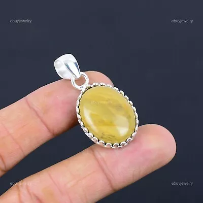 Birthday Gift For Her Natural Imperial Jasper Gemstone Pendant 925 Silver • $71.13