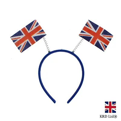 Union Jack Flag Headband HeadBoppers King Coronation Day Fancy Dress Accessories • £3.04