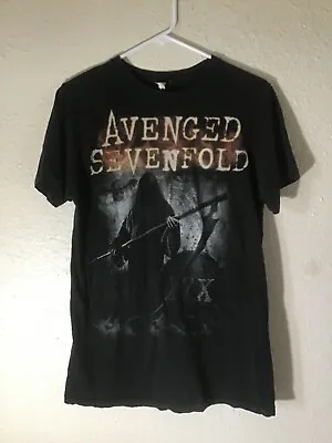 Avenged Sevenfold A7X Mens T Shirt Size Medium Cotton Black Short Sleeve Retro • $14.99