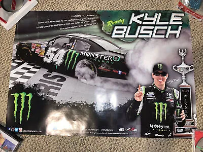 Kyle Busch Nascar Monster Energy Logo Poster 22 X 15” New • $9.99