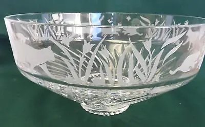 Lenox Crystal 10  Round Bowl - Crystal Cats.   #588 • $29.99