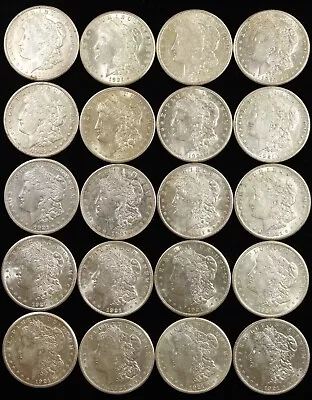 1921-S Morgan Silver Dollar AU/Slider Roll (20 Coins) • $729