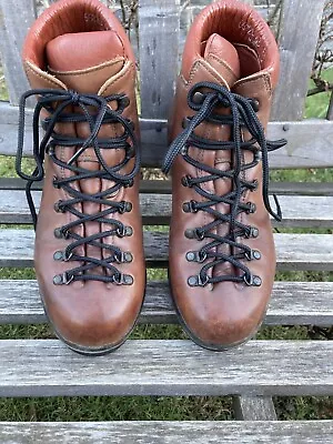 Vintage Scarpa Attak Hiking Boots Men's 43 Chestnut Leather  Italy GREAT SHAPE! • $114.97