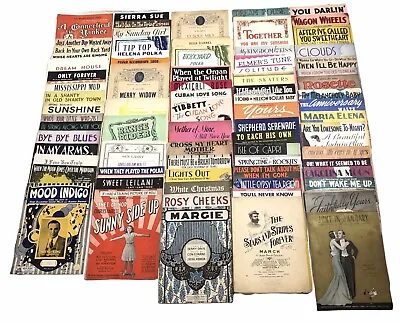 Antique & VTG Sheet Music Lot Of 78 1897-1946 Ephemera Graphics Crafting *Read* • $49.97