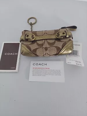 🔥SMALL COACH Outlet SIGNATURE HANDBAG--Beige And Gold- • $59.94