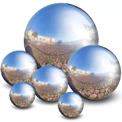 5-15cm 6x Outdoors Garden Steel Mirror Sphere Hollow Gazing Ball Ornament Decor • £12.99