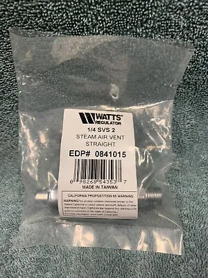 Watts 1/4 In. Straight Steam Air Vent    SVS 2 • $18.99